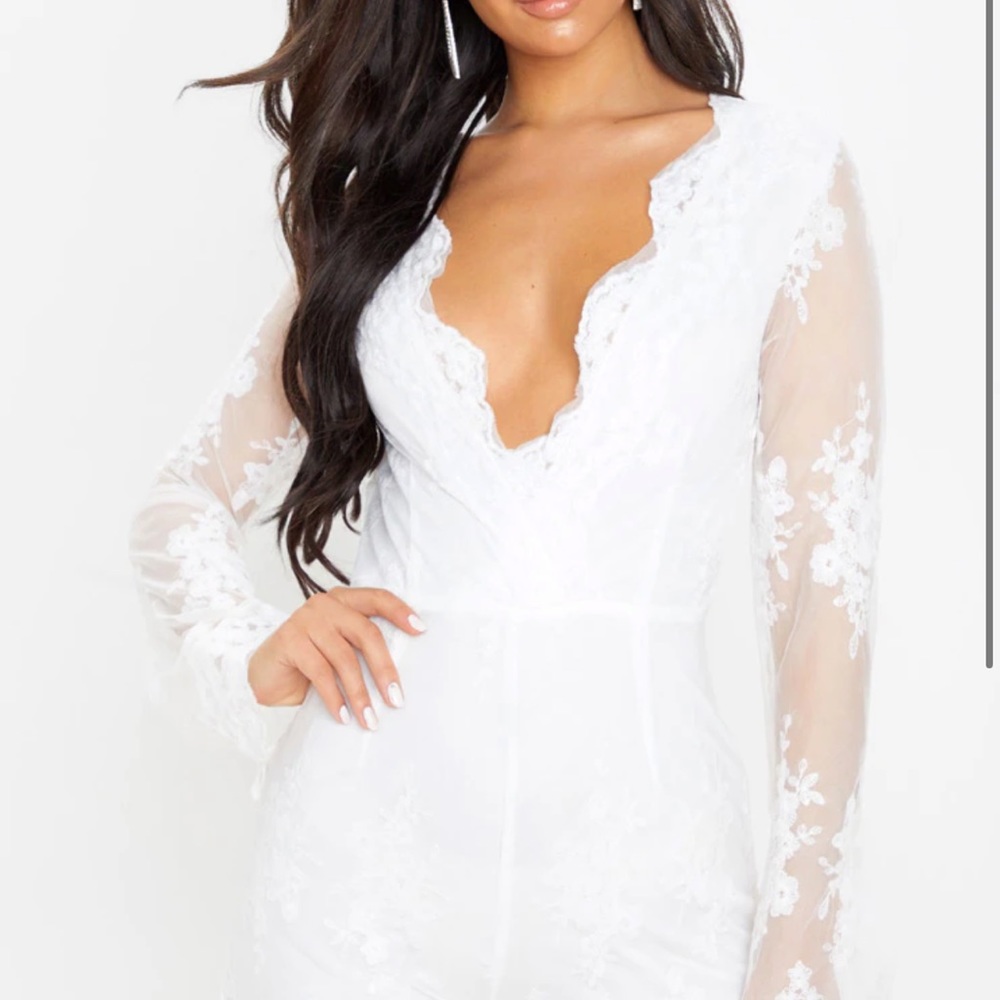 pretty little thing laced romper
